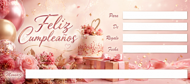 Feliz cumpleaños rosado - frente