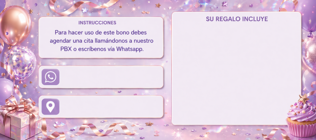 Feliz cumpleaños morado - reverso